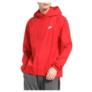 Nike Logo Mens Windbreaker Red Zip Jacket Size M